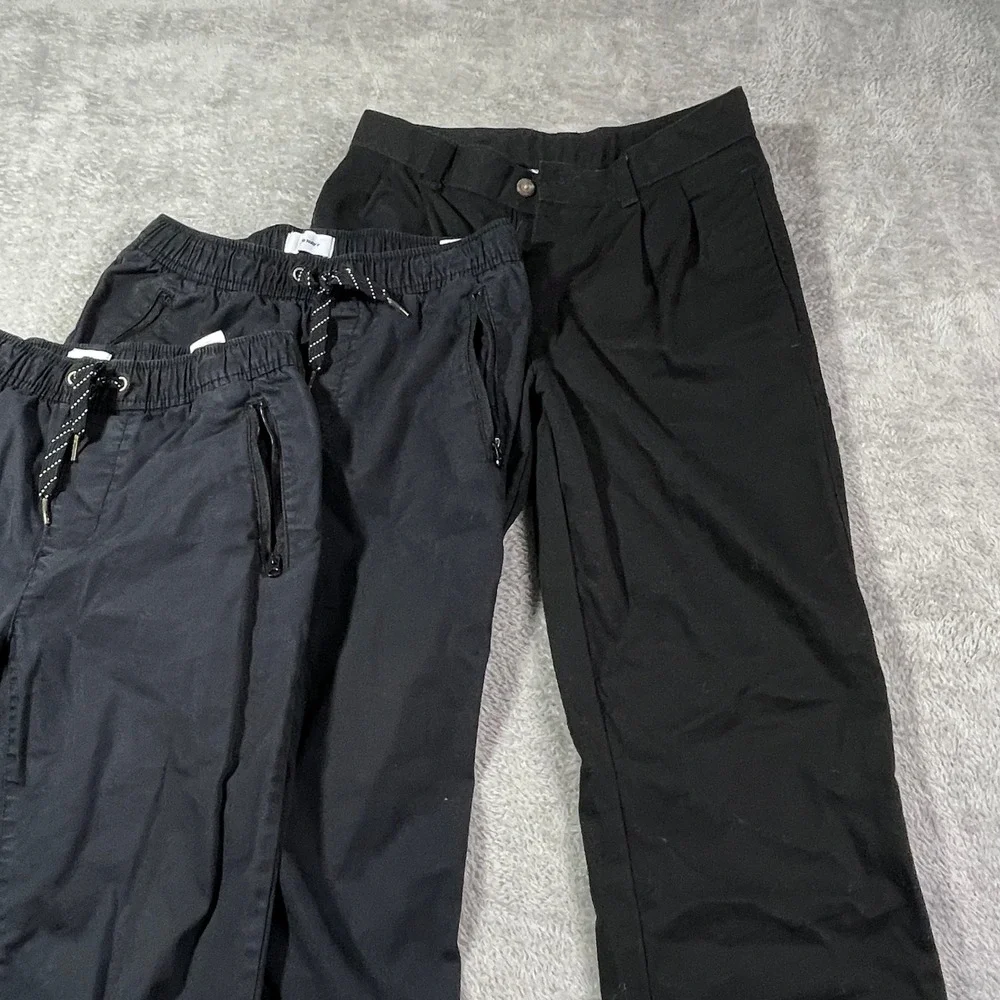 Bundle Old Navy Chaps Boys Pants School Uniform Black Adjustable Waist‎ 10-14